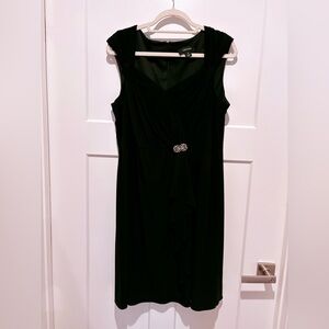 R&M Richards Black Sheath Midi Dress V-Neck Sleeveless